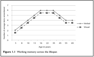 working memory increases with age chart