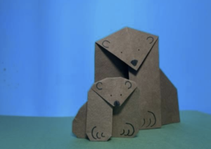 image of origami bear and cub