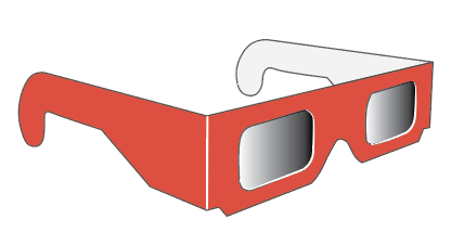 image of red eclipse viewing glasses