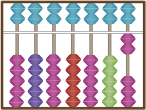 2/5 abacus showing the number 2